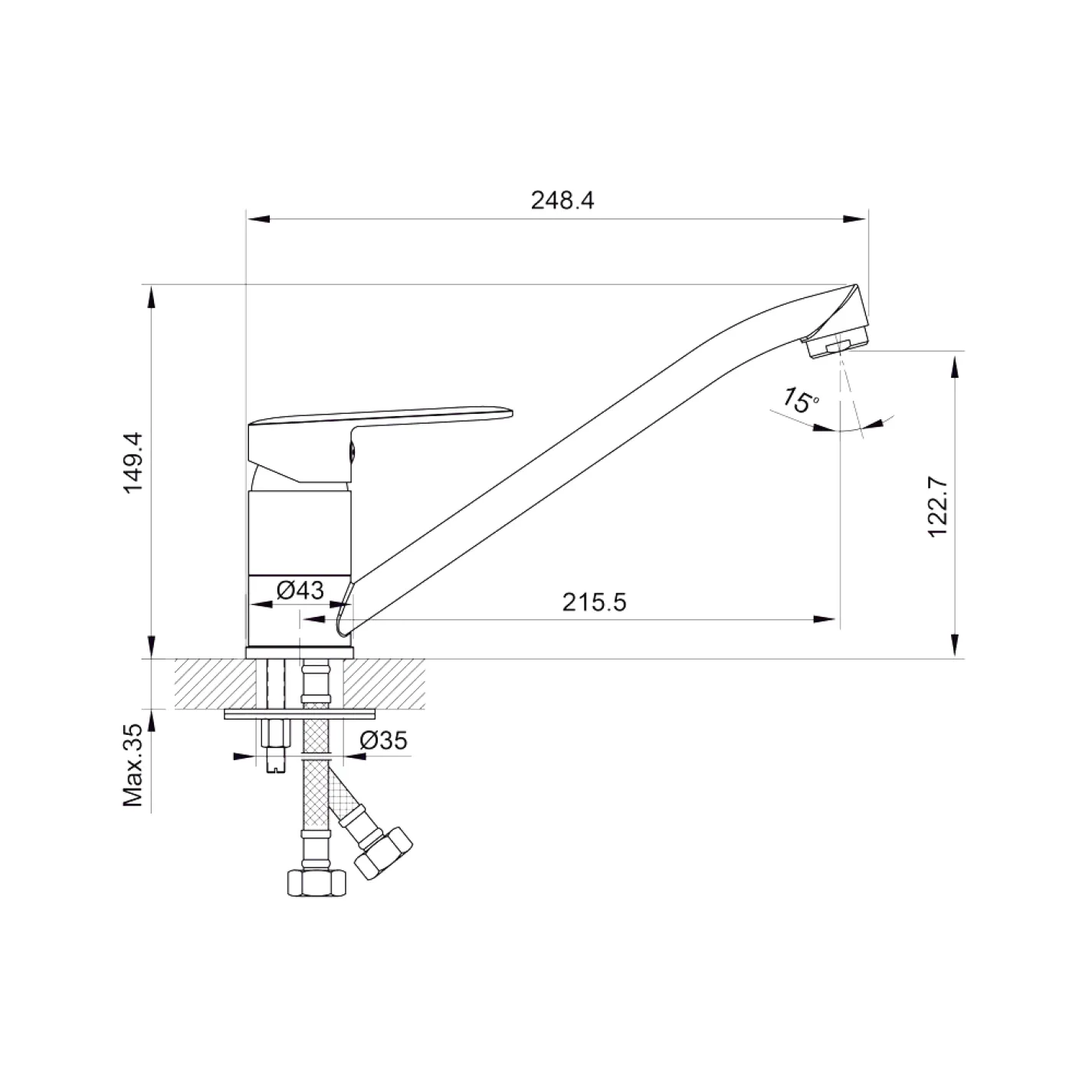 Змішувач для кухні Koller Pool LINE хром - Фото 1